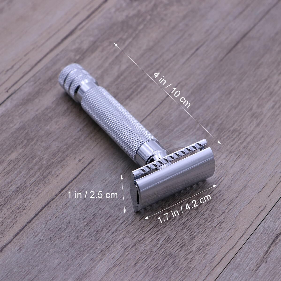 Unomor Double Safety Razor Stainless Steel Shaving Razor for Men Textured Grip Close Clean Shave Bump- Professional Barber and Home Use Pattern