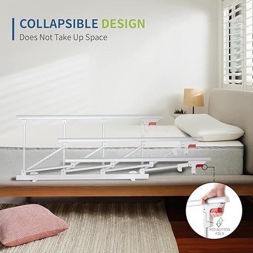 Miniatura 3 de Rieles de cama para adultos mayores, mango plegable para asistencia de noche, agarre de seguridad para prevención de caídas para personas mayores y