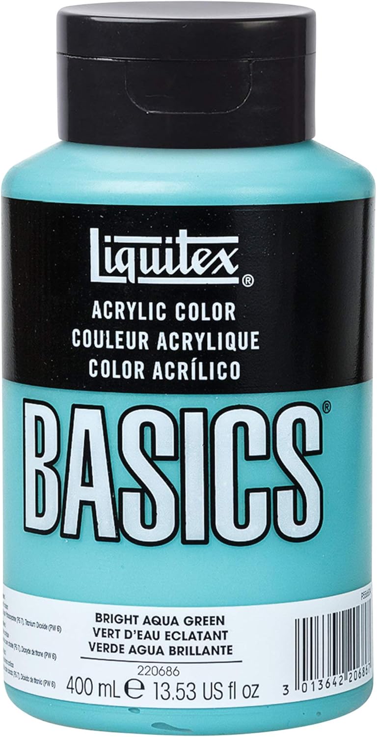 Liquitex BASICS Acrylic Paint, 13.5-oz bottle, Bright Aqua Green