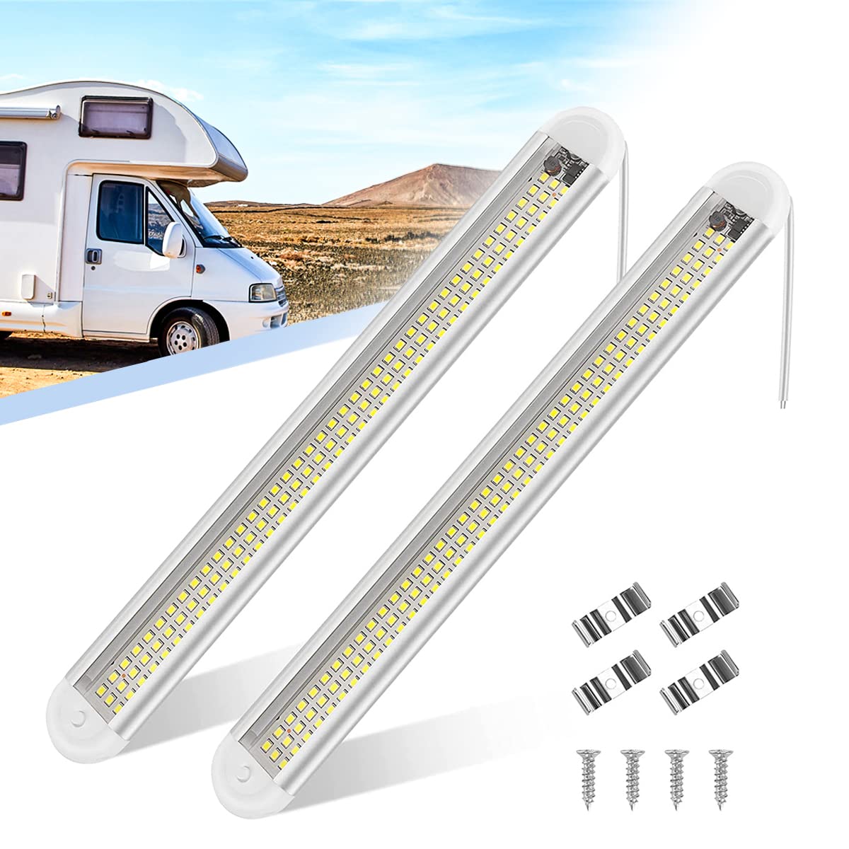éclairage Pour Camping-car Éclairage LED Extérieur Pour Camping-car, Caravane, Van - IP67 étanche - Puissance 6W Ou 8W - Blanc - Installation Facile Lampe Blanche étanche Facile Fixer