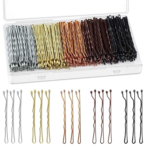 Miniatura 8 de AITRAI - 200 horquillas marrones, 100 horquillas marrones y 100 horquillas en forma de U para moño con caja, 2.4 pulgadas