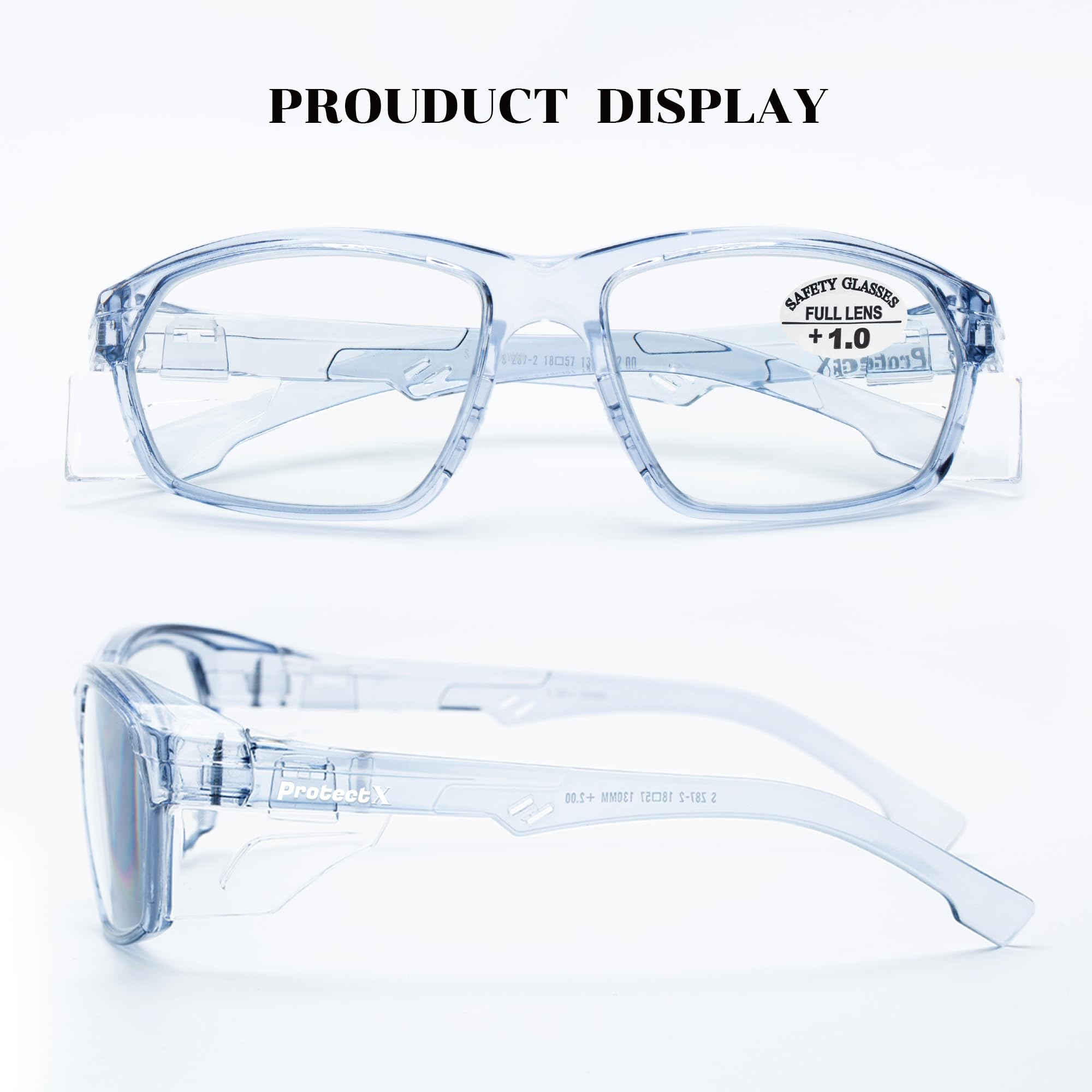 ProtectX Elegantes gafas de seguridad antivaho y arañazos con protección UV para lectores, gafas ligeras para hombres y mujeres