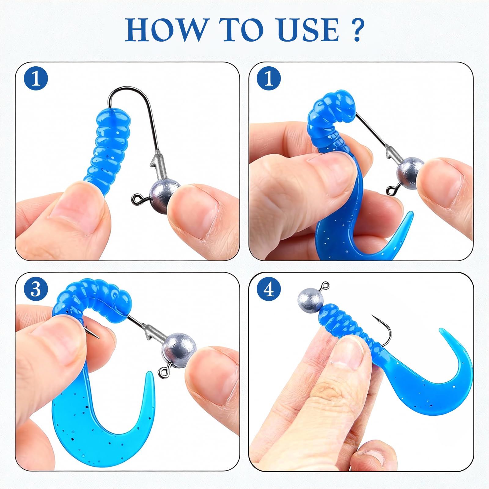 Anzuelos de Pescas Set, 52 Piezas Unidades Anzuelos con Round Jighead 6 Tamaños (1g/2g/3,5g/5g/7g/10g), Jigköpfe Angelhaken para el Cebo Suave, Pesca de Trucha de Lubina