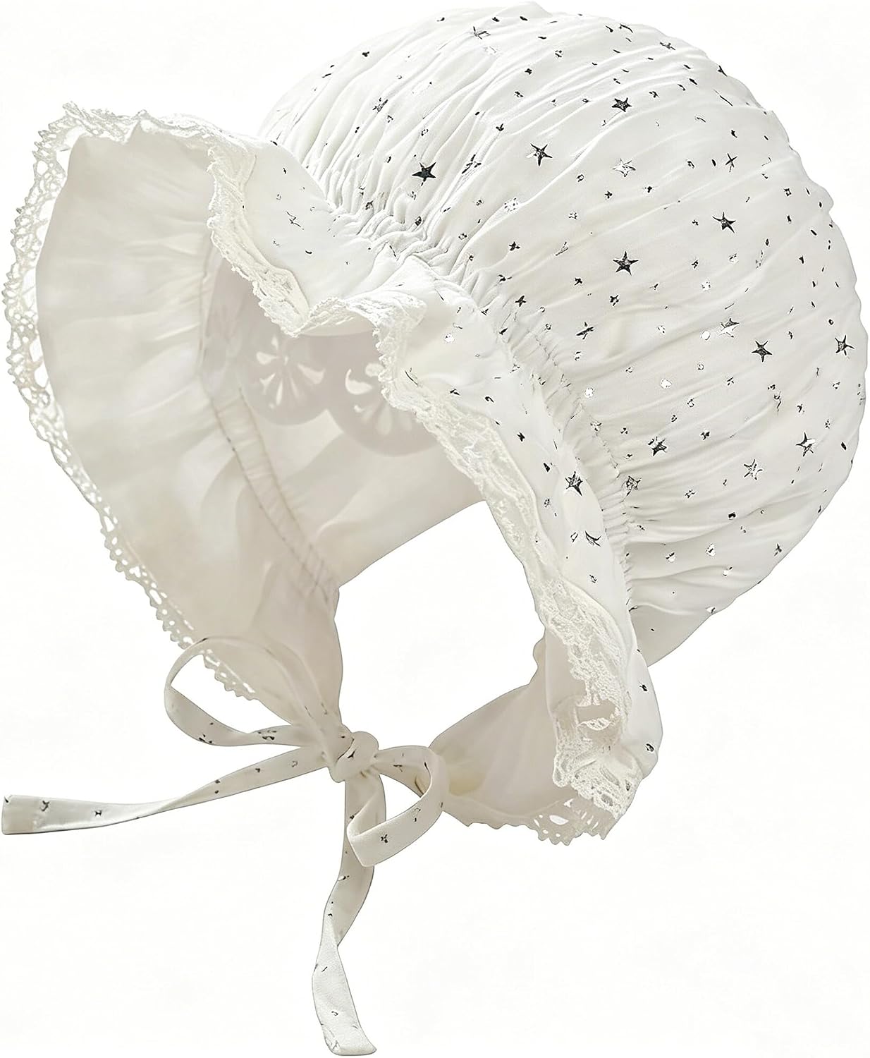 Baby Lace Bonnet Hat, Infant Tie Sun Hat Cotton for 0-8 M