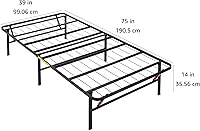 Vista 24 de Yaxa Basics Base de cama con almacenamiento, plataforma de metal plegable, acero resistente, no necesita somier, 14 pulgadas de alto, instalación
