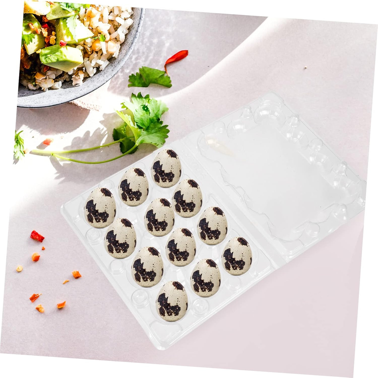 50pcs Quail Egg Cartons Storage Trays Egg Holder Organizer for Kitchen Bulk