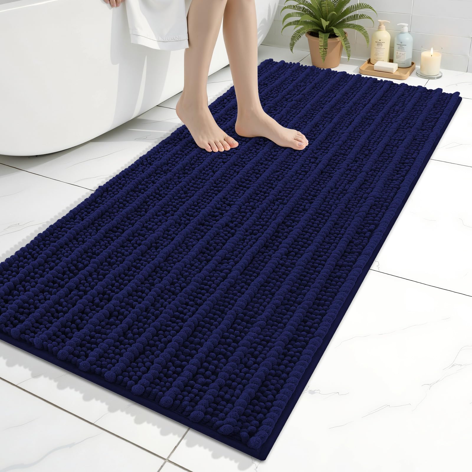 Arotive Bathroom Rugs Mat 45x27, Soft Absorbent Chenille Shaggy Bath Mat