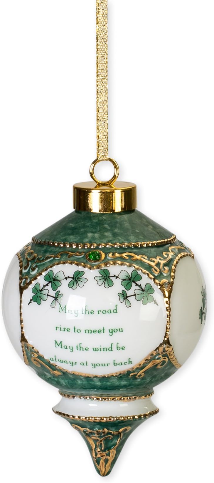 Gold Claddagh Christmas Ornament With Crystals - Irish Jewelry Gift Boxed With Poem - 4