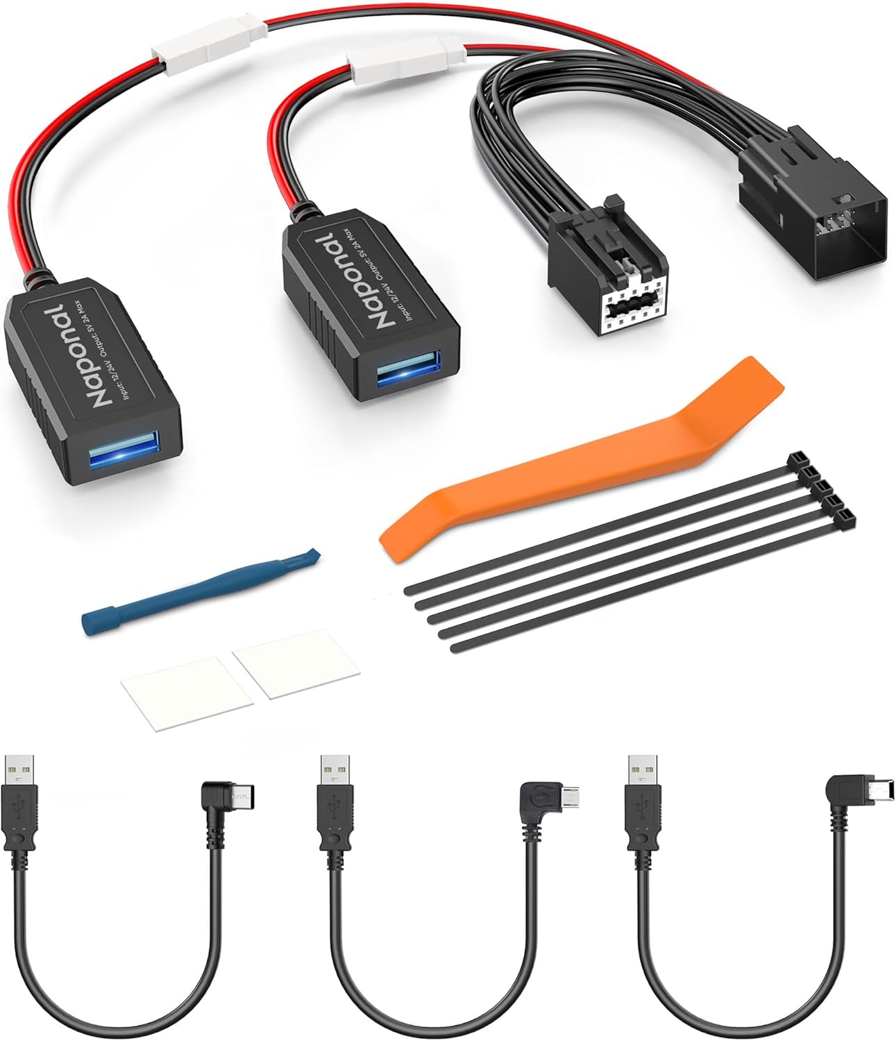 GPS Dash Cam Power Adapter,(10Pin Type D Connector)Mirror Camera Radar Charger Station GPS Dashcam Charger Cable for Select Chevy Equinox,GMC Sierra,Cadillca,Buick, Connects to Rearview Mirror