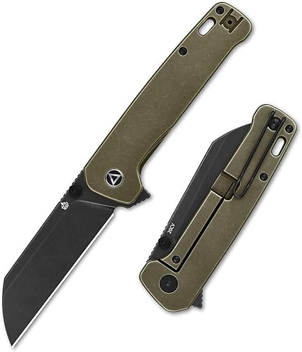 Miniatura 1 de QSP Cuchillo PenGUIN XL de bolsillo, hoja CPM20CV con apertura de volante, diferentes opciones de mango de titanio de color (mango de titanio lavado