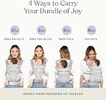 Ergobaby Omni Classic Baby Carrier for Newborn to Toddlers 0-48 Months (7-45 lbs) - 4-Position Breathable Mesh Baby Carrier with Ergonomic Support - Natural Beige