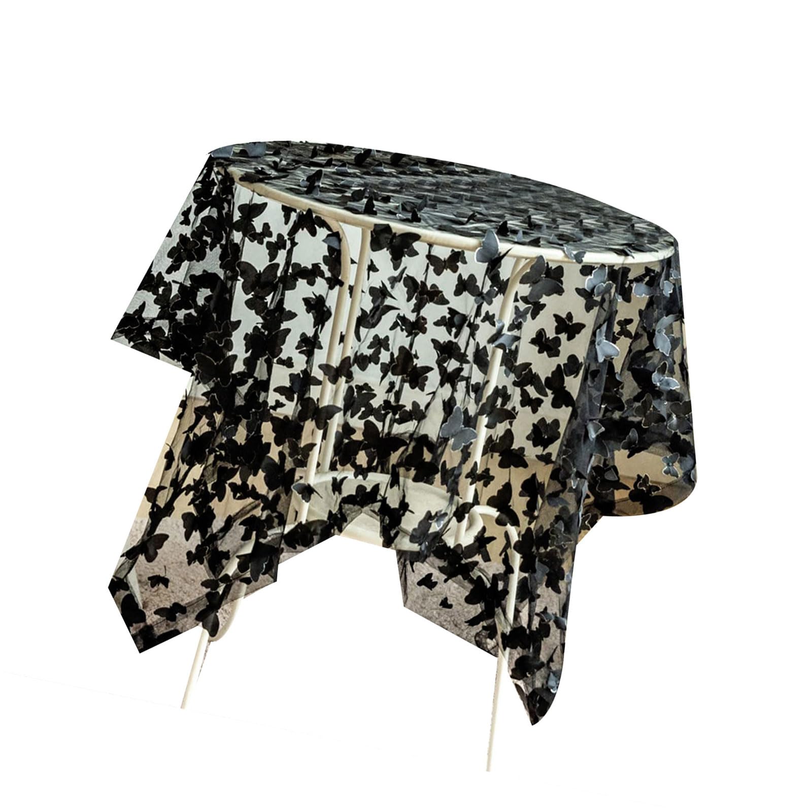 carotoe Embroidery Tablecloth Fabric Washable Purpose for Home Tulle Tablecloth for Parties