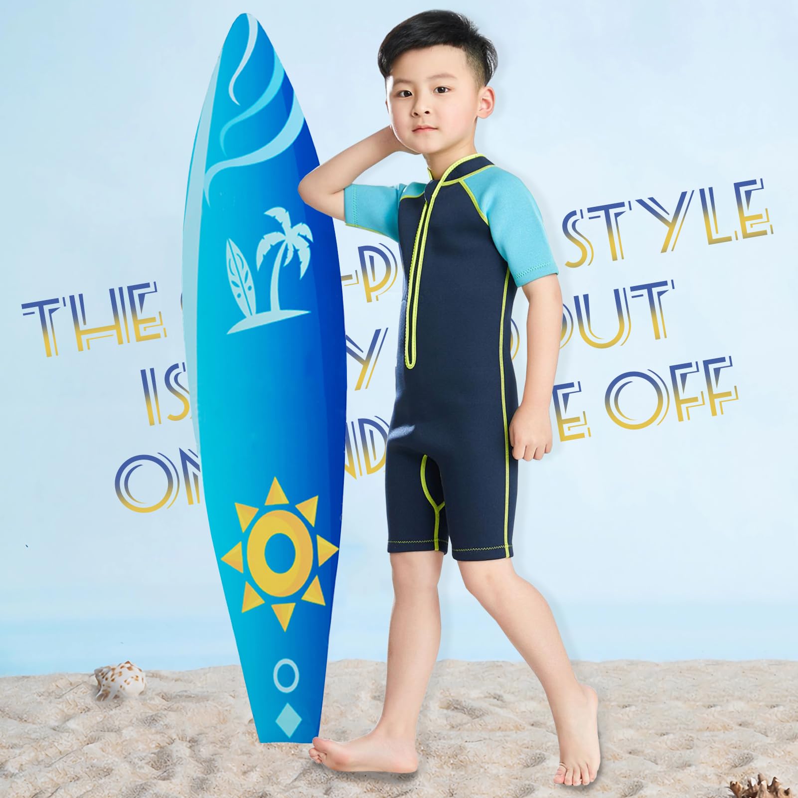 Kinder Mädchen Jungen Neoprenanzug 2.5mm Neopren Shorty UV-Schutz Badeanzug Einteiliger Badeanzüge Wetsuit