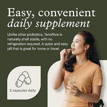 Terraflora Advanced Care Synbiotic, SBO Spore Probiotic, Gut, 60 Ct | Soil-based spore probiotics & prebiotics with Bacillus coagulans & subtilis. Digestive & gut health, vegan. 60 caps.