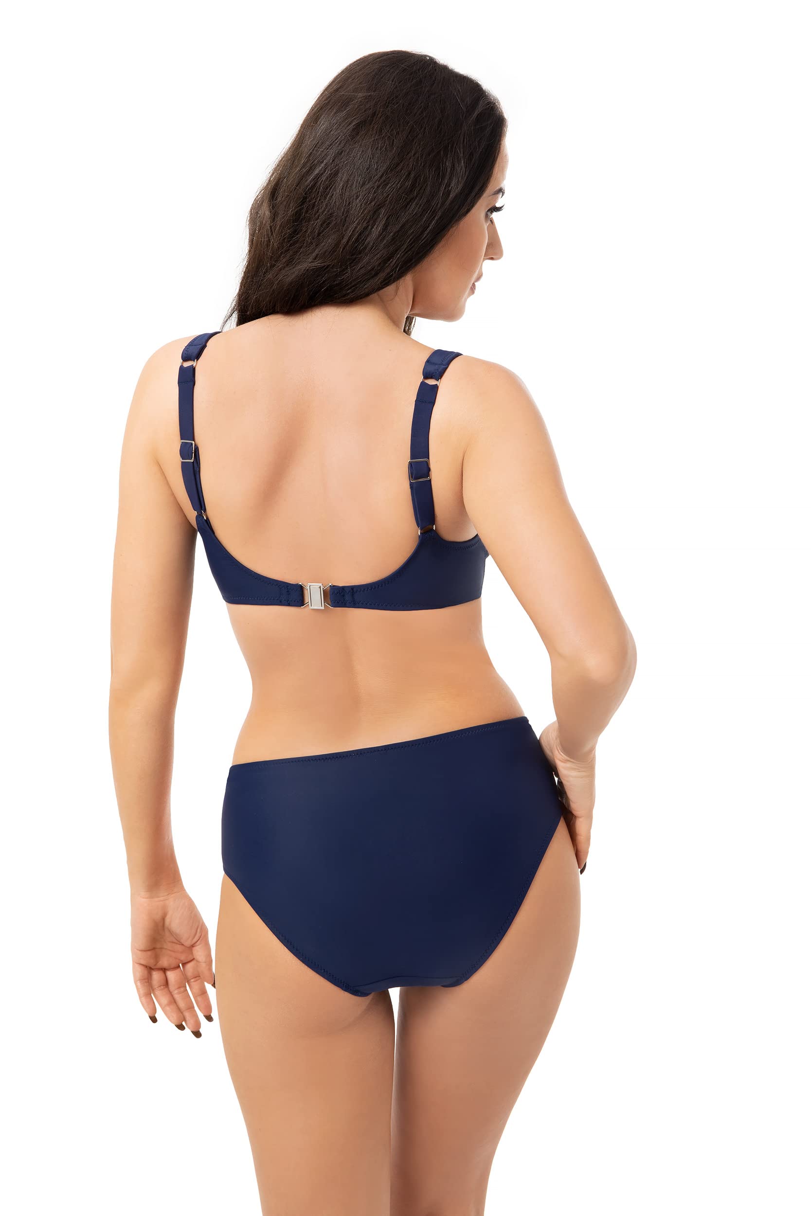 Selente My Secret Costume Donna a Contrasto Mare/Piscina a 2 Pezzi con Ferretti e Coppe differenziate. Made in EU.