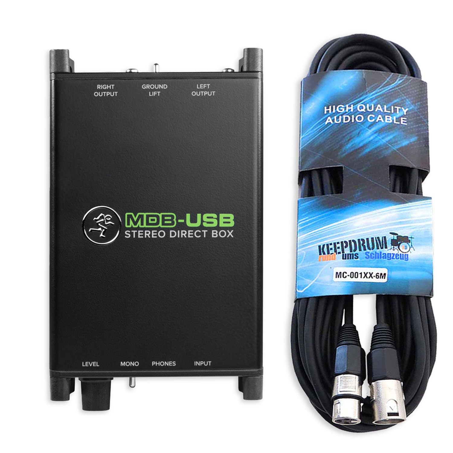 Mackie MDB-USB DI-Box Active Direct Box avec câble Keepdrum