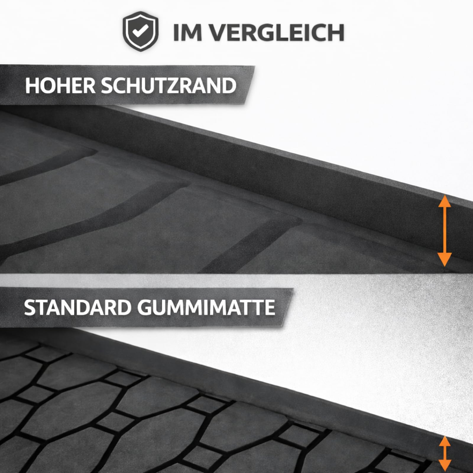 AD Gummifußmatten Set 4-teilig für Audi A3 8V, Seat Leon 5F, VW Golf 7 & 8