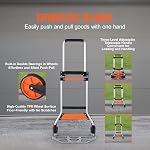 VEVOR Folding Hand Truck, 275 lbs Load Capacity, Aluminum Portable Cart, Convertible Hand Truck and Dolly with Telescoping Handle and PP+TPR Wheels, Ultra Lightweight Super Strong for Moving Warehouse