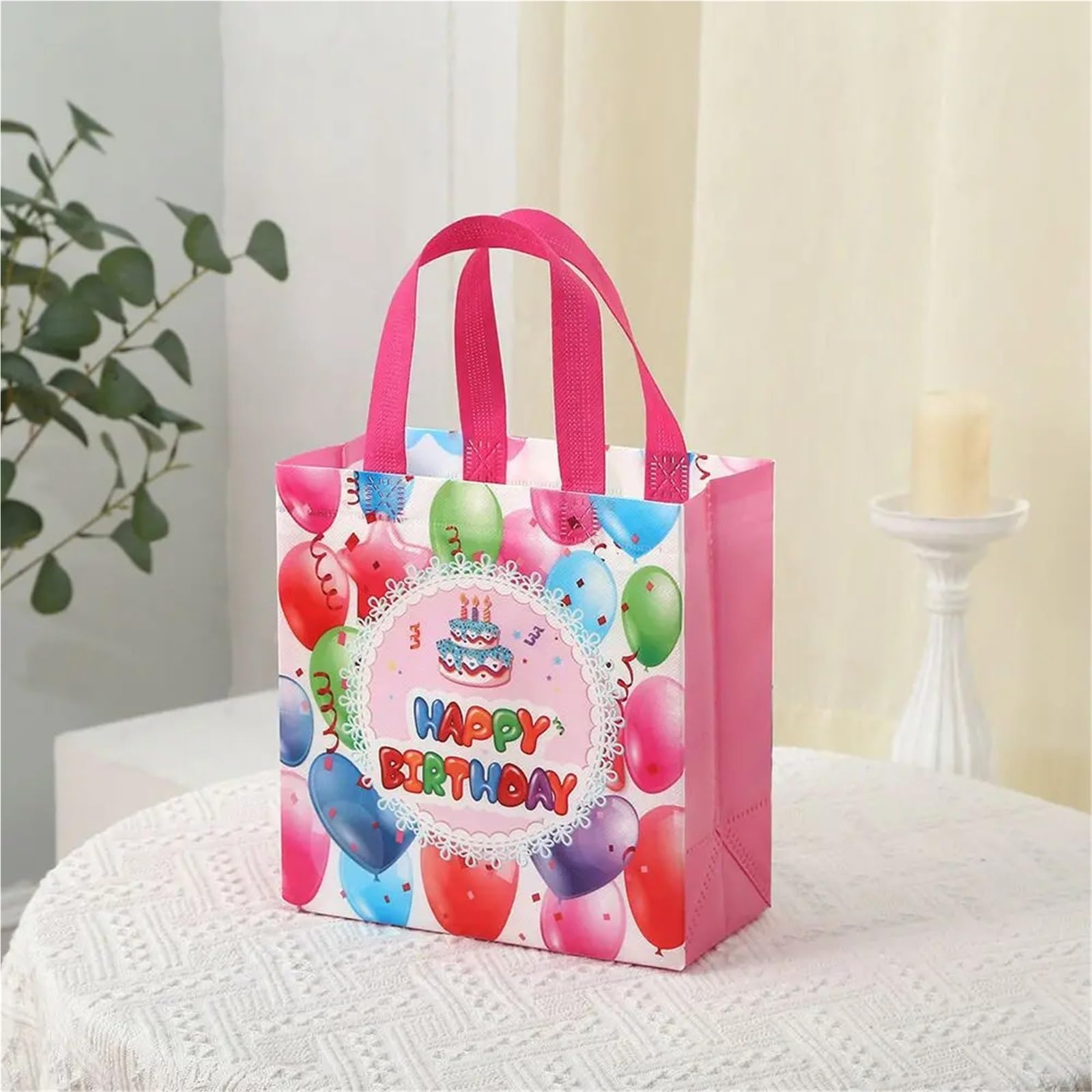 20 piezas bolsas de tela no tejidas con diseño feliz cumpleaños