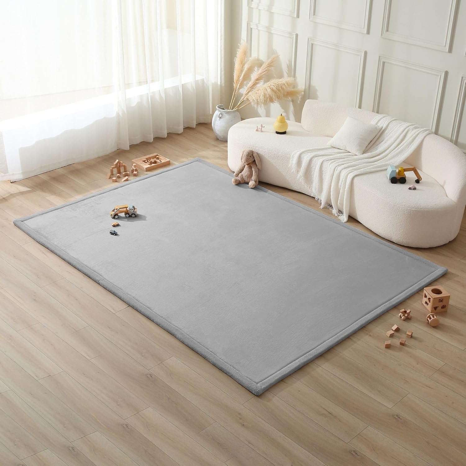 Colchoneta Manta Juegos Bebe 280x200x2,5cm, Beige – Tapete Infantil con Memory Foam Manta de Juegos Bebe Antideslizante, Tatami Bebe, Suelos Infantiles — view 17