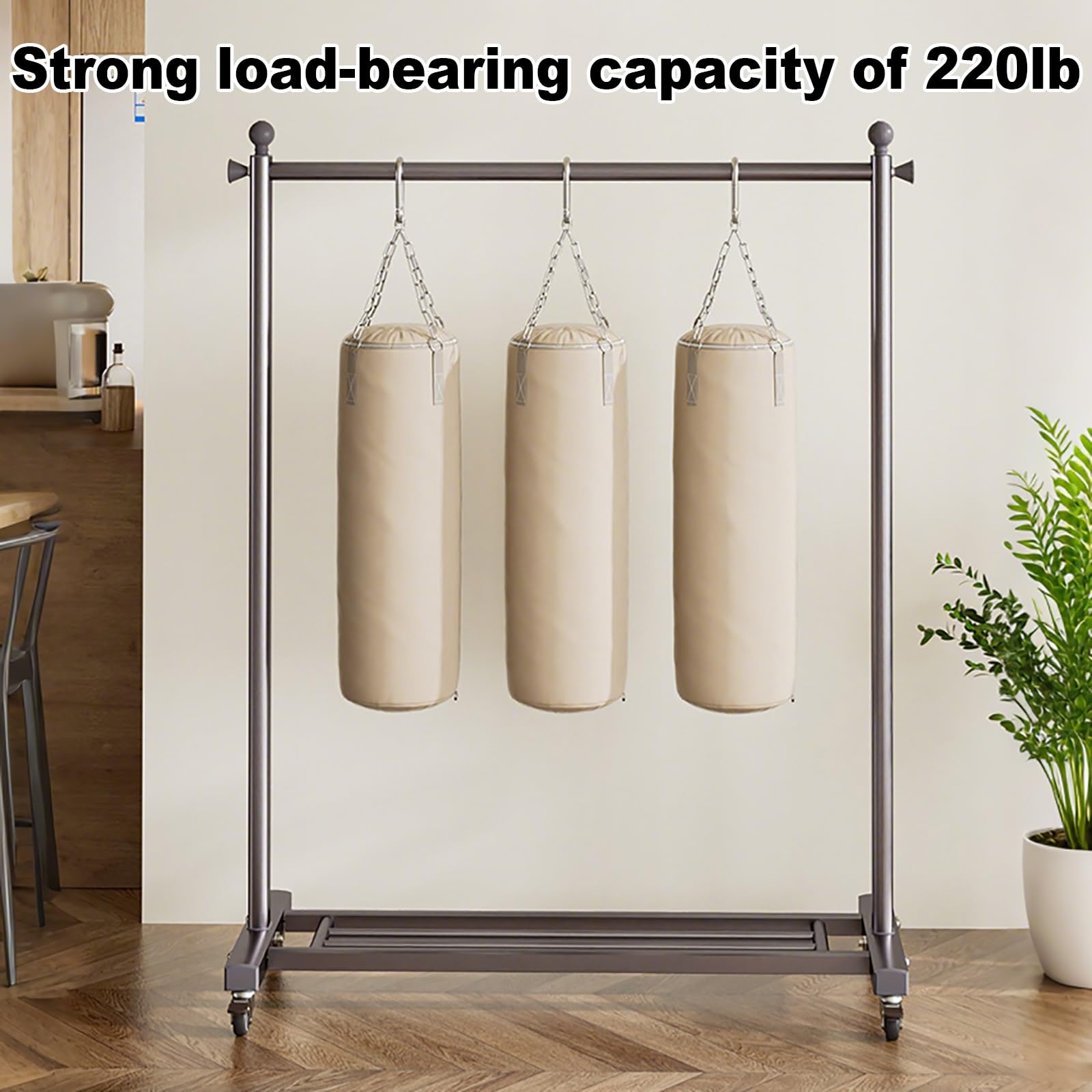 Perchero de metal portátil con ruedas – Ropa pesada para abrigos y vestidos, ideal para uso doméstico y de oficina, diseño que ahorra espacio, fácil li