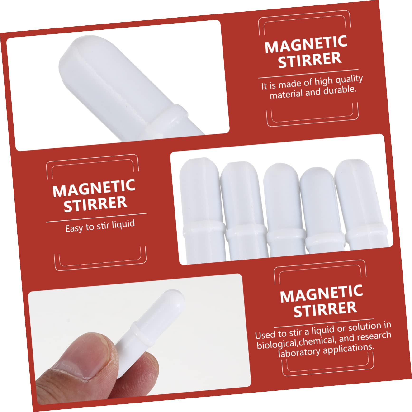 TOPBATHY 10 Sätze Magnetrührstäbe Ptfe Für Laboranwendungen Hochtemperaturbeständig Für Chemische Mischprozesse Abrufen Mit Rührstäben Einsetzbar Verschiedenen Behältern 5 Stück * 10