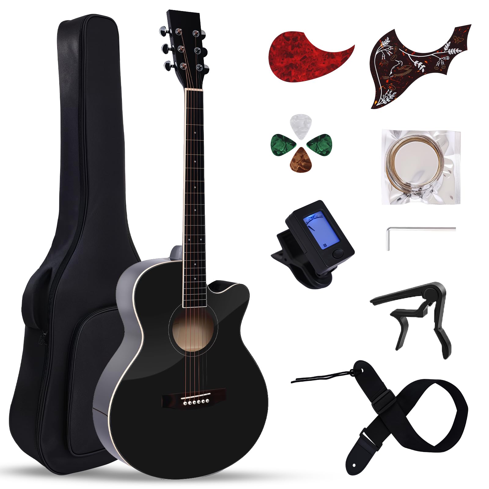 DailySee 41 inch Acoustic Guitar Cutaway Bundle