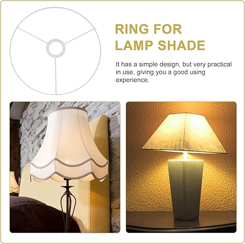 Miniatura 8 de Beaupretty Anillo cuadrado para lámpara E27, anillo de tambor para bricolaje, marco de lámpara, soporte de sombra, anillo de alambre de hierro