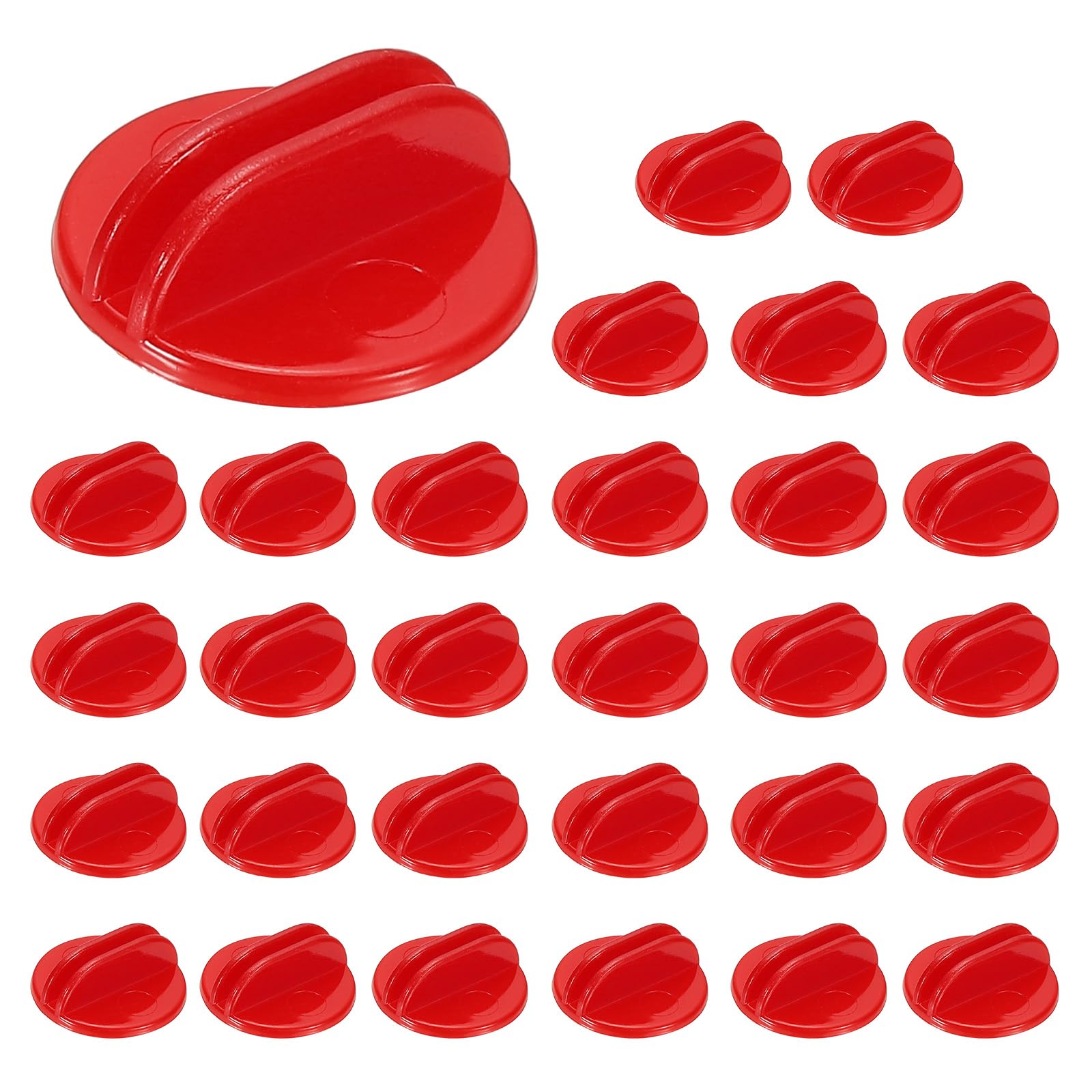 PATIKIL 0.98 Inch Plastic Card Stands, 30 Pcs Place Card Holders Triangle Design Modern Table Number Stands for Party Board Games Photos Memos Price Tags Labels Menus, Red