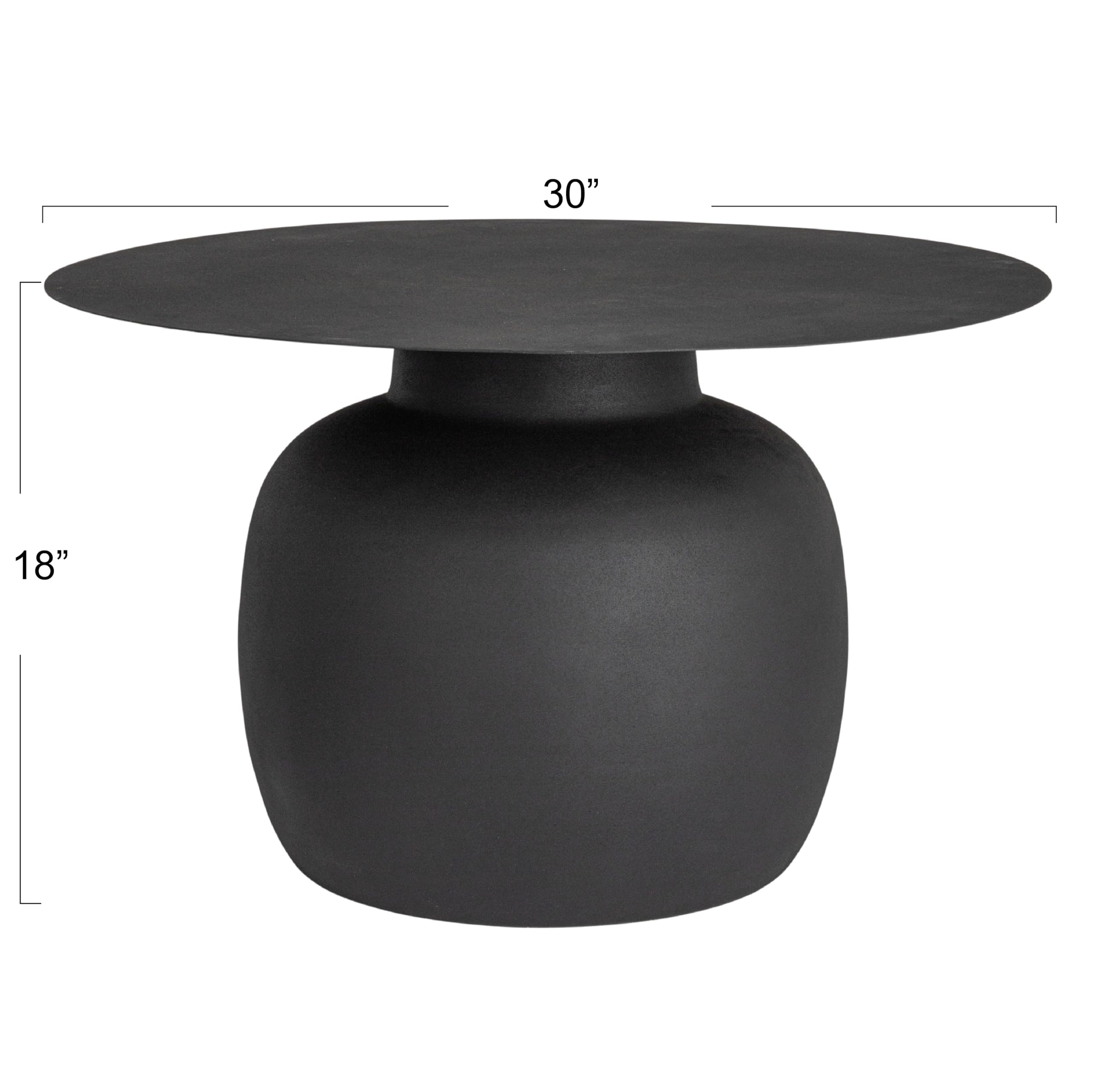 Creative Co-Op Chic Metal Round Coffee Table, Black