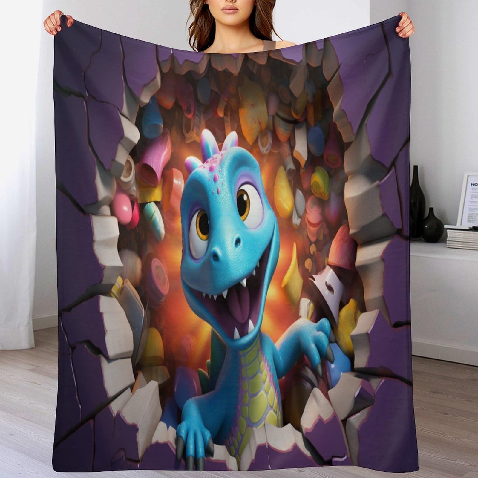 Couverture dinosaure mignon et douillette pour partager des moments complices en famille