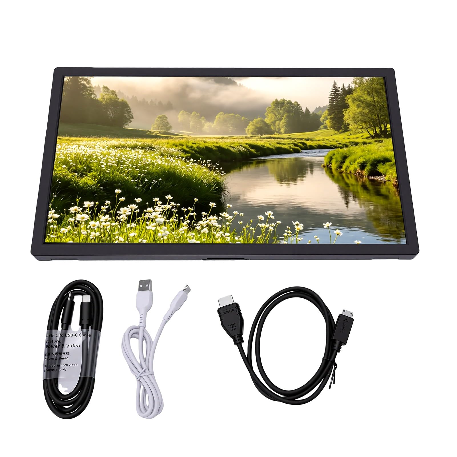 Dpofirs Monitor Portátil de 15.6 Pulgadas con Altavoces, FHD USB C