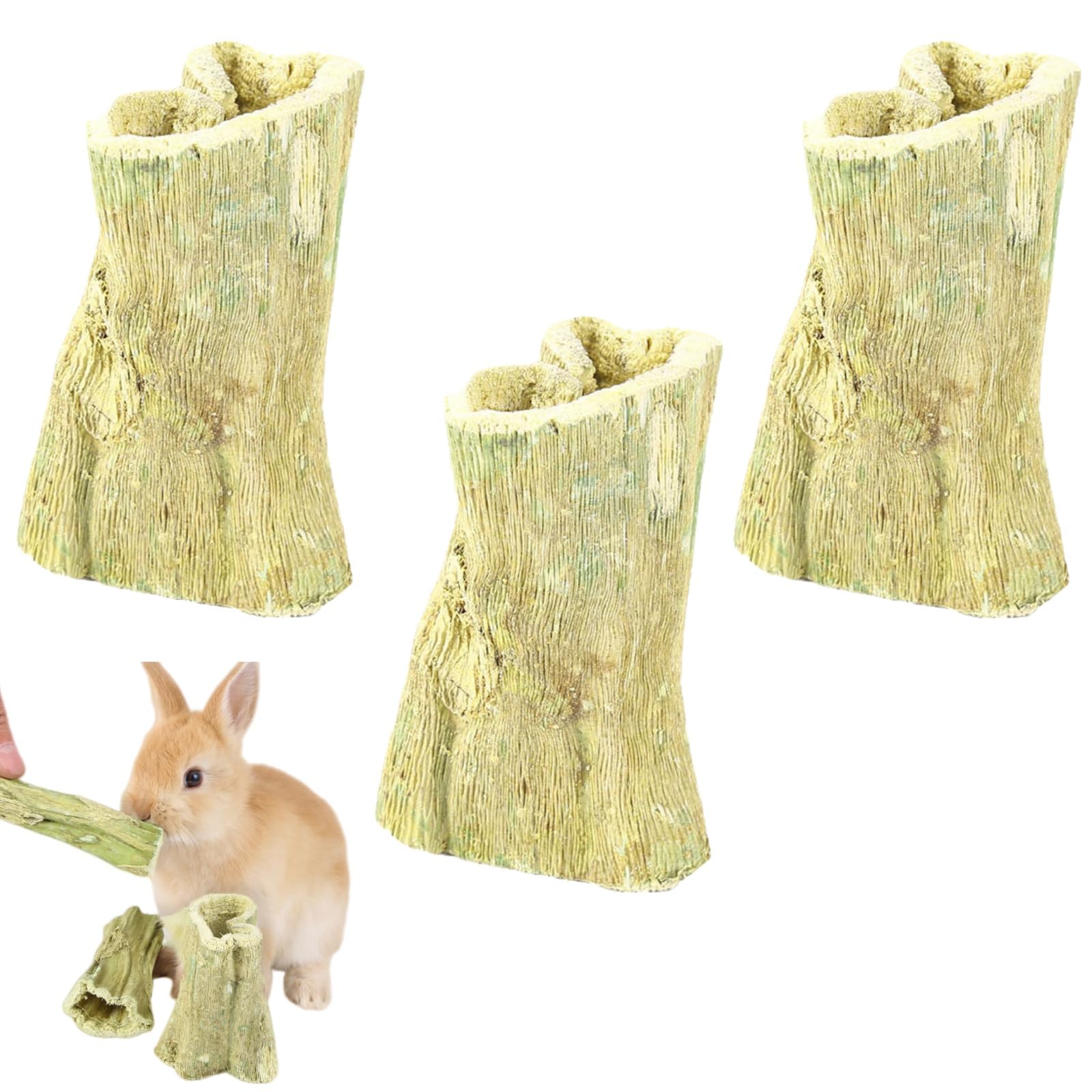 3PCS Natural Papaya Vine,Papaya and Wood Chew Sticks,Small Animals Molar Wood for Rabbits Chinchilla Guinea Pigs,Rabbit Chew Vine Sticks,P/apaya V/ine Chew Sticks for Rabbits, Hamsters, Guinea Pigs