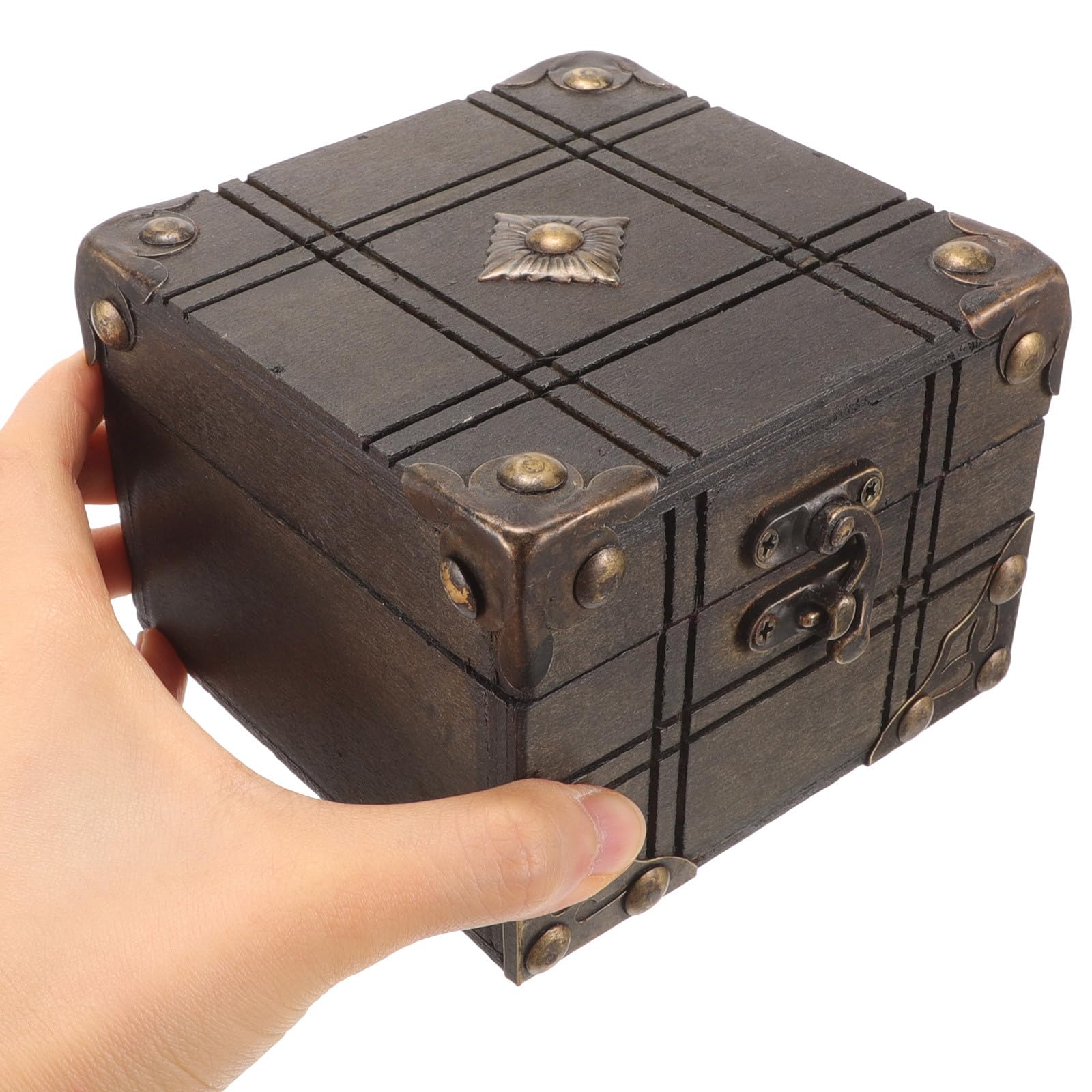 ibasenice Scatola Porta Cofanetto Multiuso Vintage in Legno Resistente per Piccoli Oggetti per Comò la Scrivania