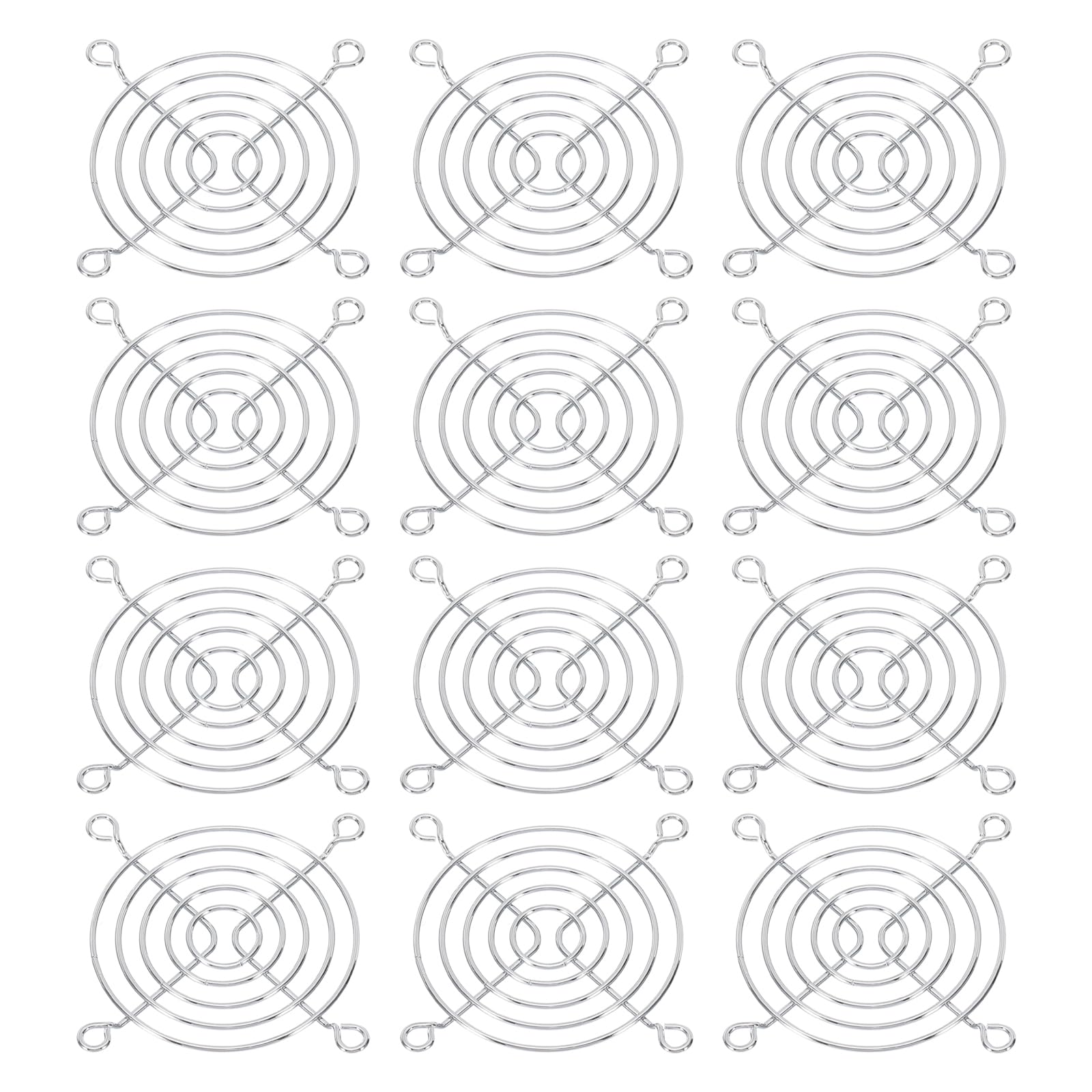 PATIKIL 70mm Fan Finger Grill, 12 Pack Metal Grill Protector Guard Fan Protective Cover for 70mm Exhaust Fans Equipment Computer DIY