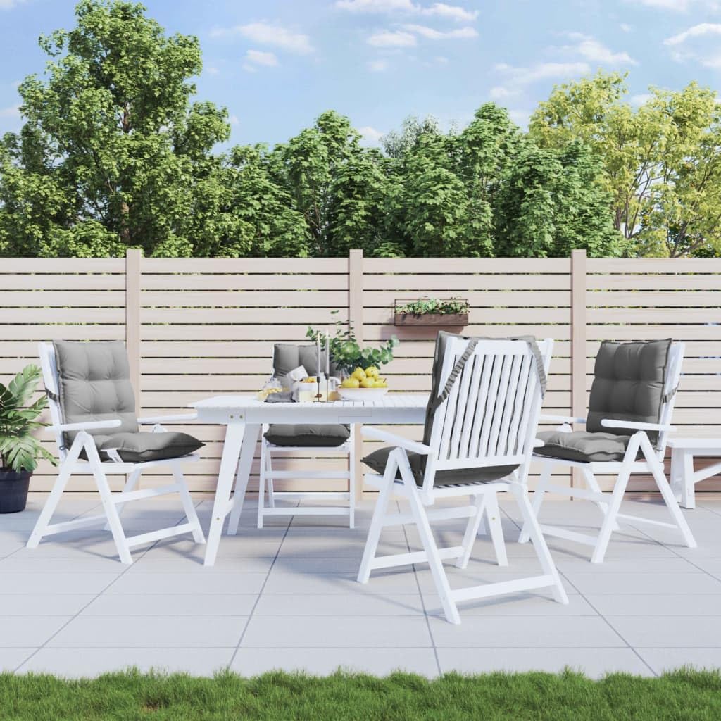 vidaXL Cojines para Silla con Respaldo Bajo 4 uds, Almohadillas para Sillón, Cojines de Asiento, Cojines para Jardín Patio, Tela Oxford Gris