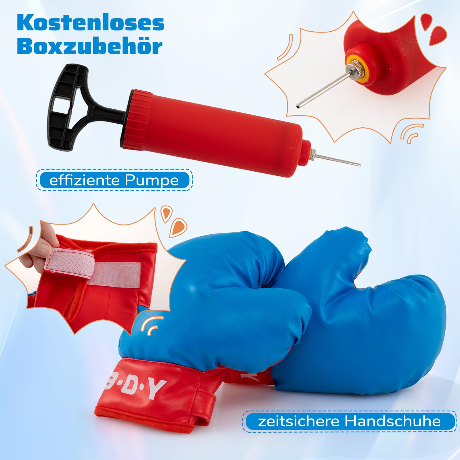 GOPLUS Juego de Saco de Boxeo, Altura Ajustable 120-154 cm, Saco de Boxeo de Pie con Guantes de Boxeo, Bomba y Base Rellenable, Punchingball para Niños y Adultos, para Ejercicio o Entrenamiento