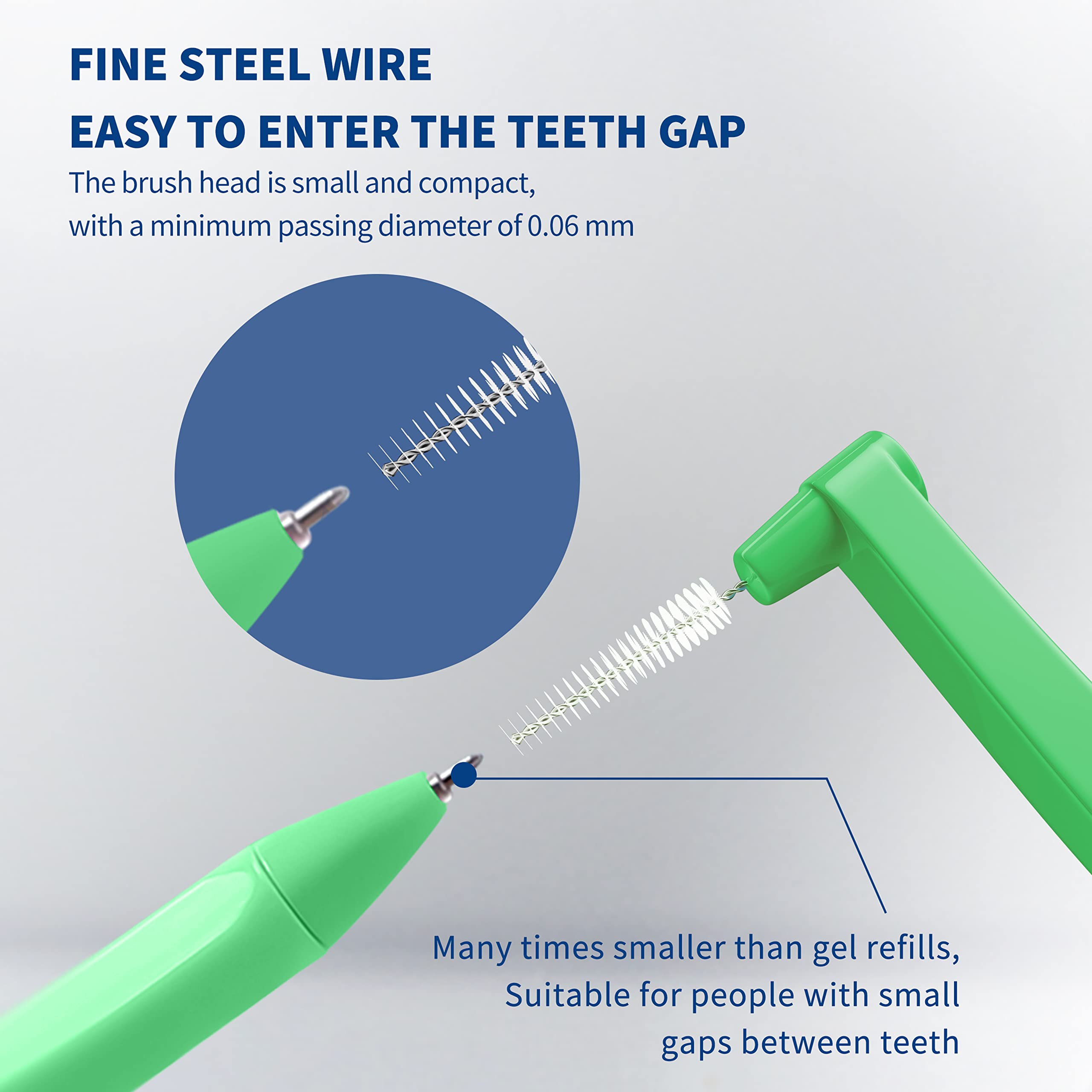 80 cepillos interdentales limpiadores dentales, palillo de dientes, cabeza de hilo dental, cepillo de higiene dental, cepillos angulares interdentales con funda portátil, fácil de usar para limpieza