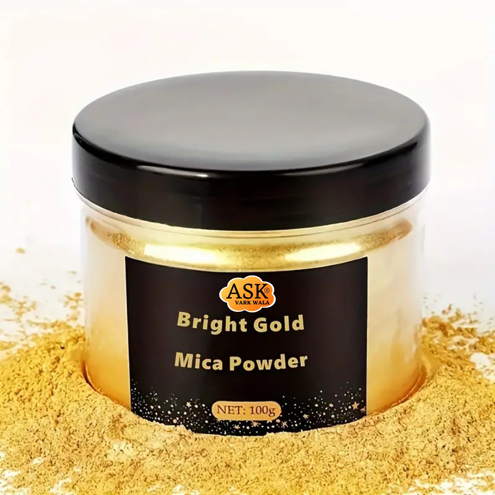 Golden Mica Powder, 3.5oz/100g - Premium Pearlescent Pigment for Epoxy Resin, DIY Crafts, Painting, Jewelry & Candle Making (Gold)