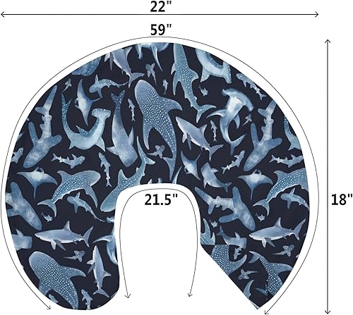 Miniatura 9 de Blue Sharks - Fundas de almohada de lactancia para niños y niñas, fundas de almohada de lactancia con animales marinos y océanos, almohadas