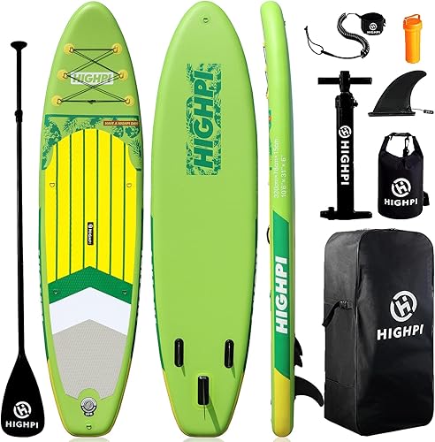 Vista 41 de Highpi Inflatable Stand Up Paddle Board for Youth and Adults – Wide Sup with Premium Accessories, Blow Up Paddleboard for Surfing, Fishing, Yoga &