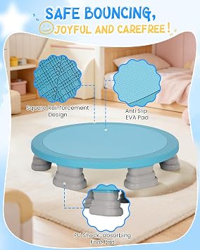 Kids Rebounder Bouncing Board, Mini Trampoline for Kids, 25 in Sensory Bouncing Board with Non-Slip Base, Rebound Jumping Board for Indoor Outdoor Play Autism Sensory Development Ideal Gift