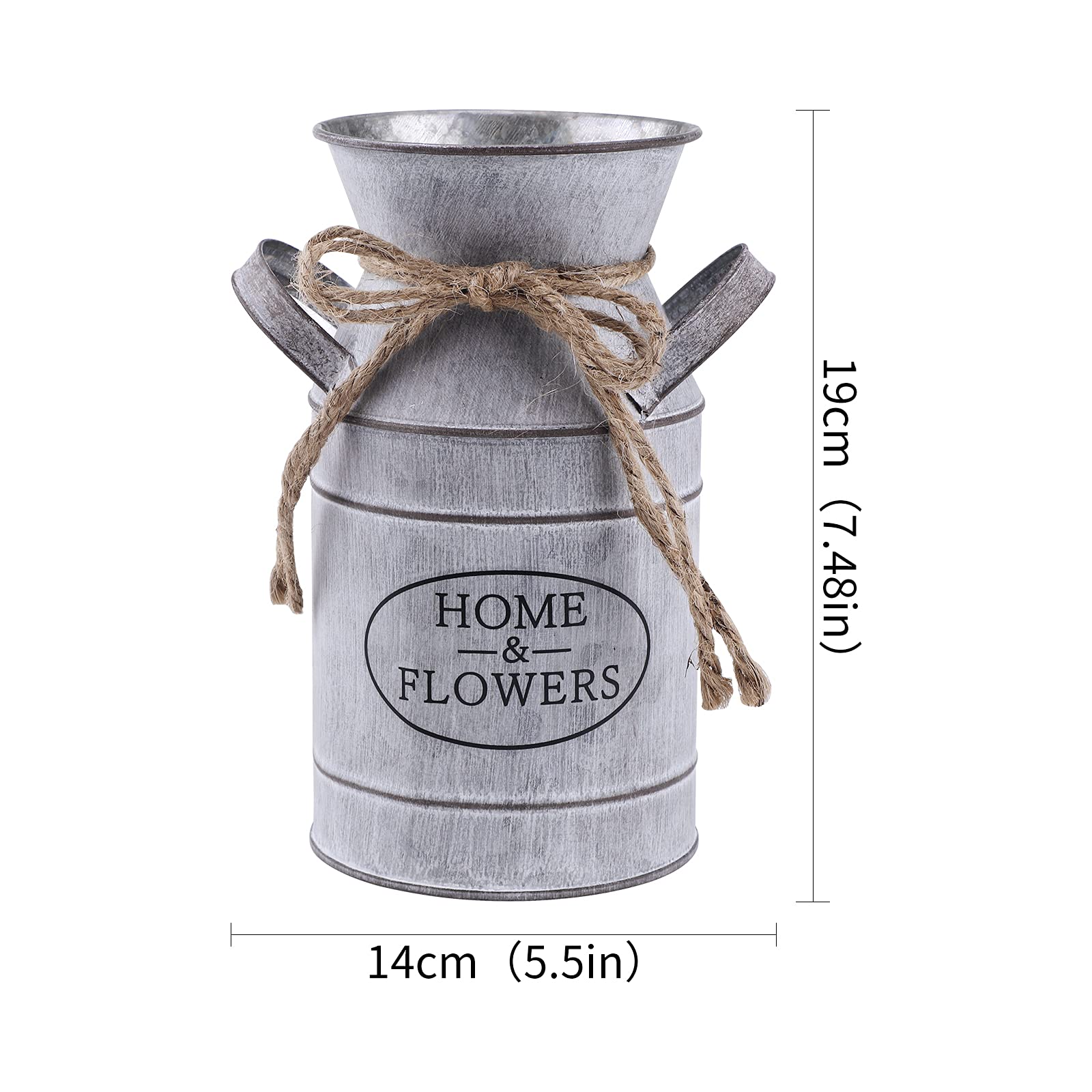 KRUGVASE Metall Blumentopf – Rustikal, Verzinkt, Shabby Chic, 19 X 10 Cm, Dekorativer Übertopf Für Haus & Garten