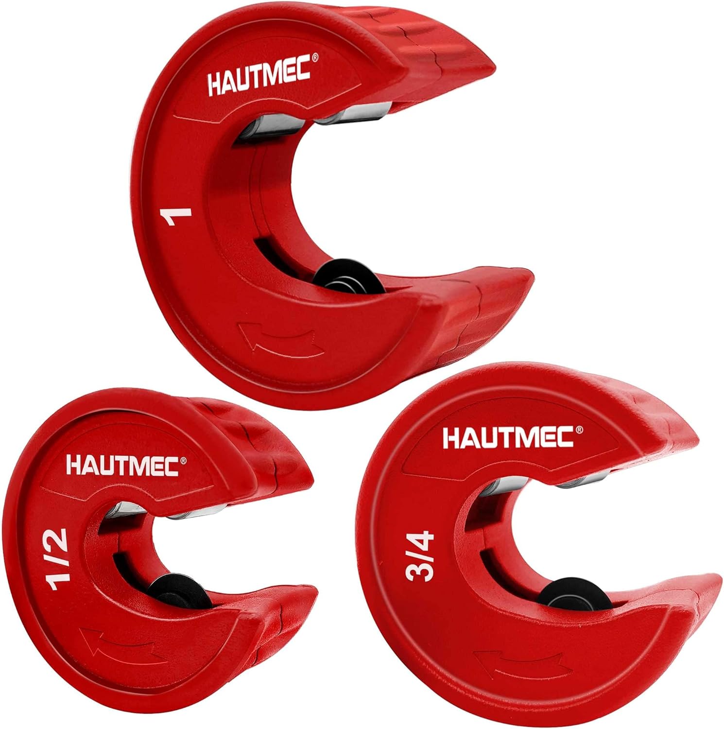 HAUTMEC Automatic 1/2 in Copper Tubing Cutter Bundle with Set- 3/4in /1 in Pipe Cutter Set