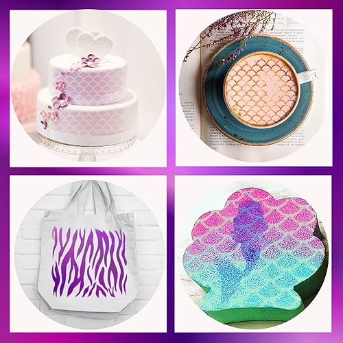 Miniatura 3 de Plantillas de tartas decorativas de crema de mantequilla, plantillas de galletas para glaseado real, leopardo, aerógrafo, piel de serpiente,