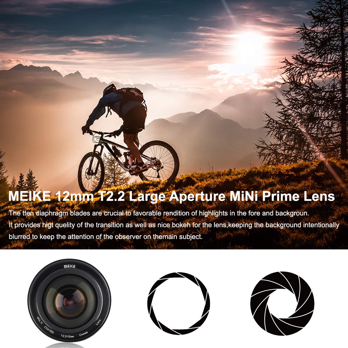 Amazon | Meike 12 mm T 2.2大口径マニュアル映画シネマレンズマイクロ 