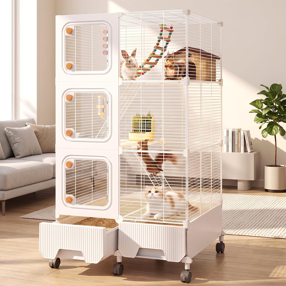 cage métallique multi-niveaux pour