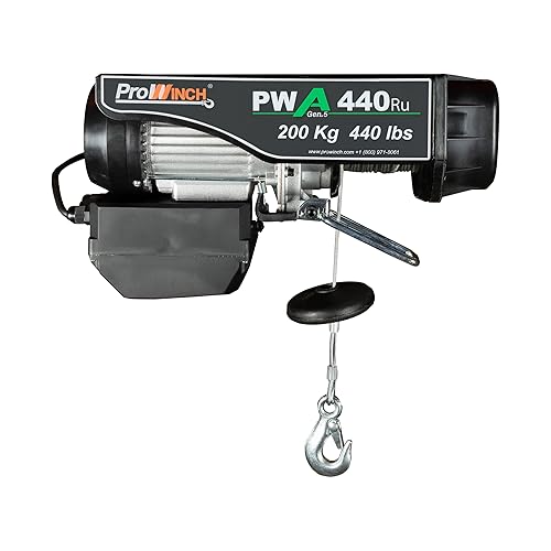 Miniatura 2 de Prowinch Polipasto eléctrico, 110V/120V, capacidad de elevación de 440 libras, altura de elevación de 38 pies, control remoto inalámbrico