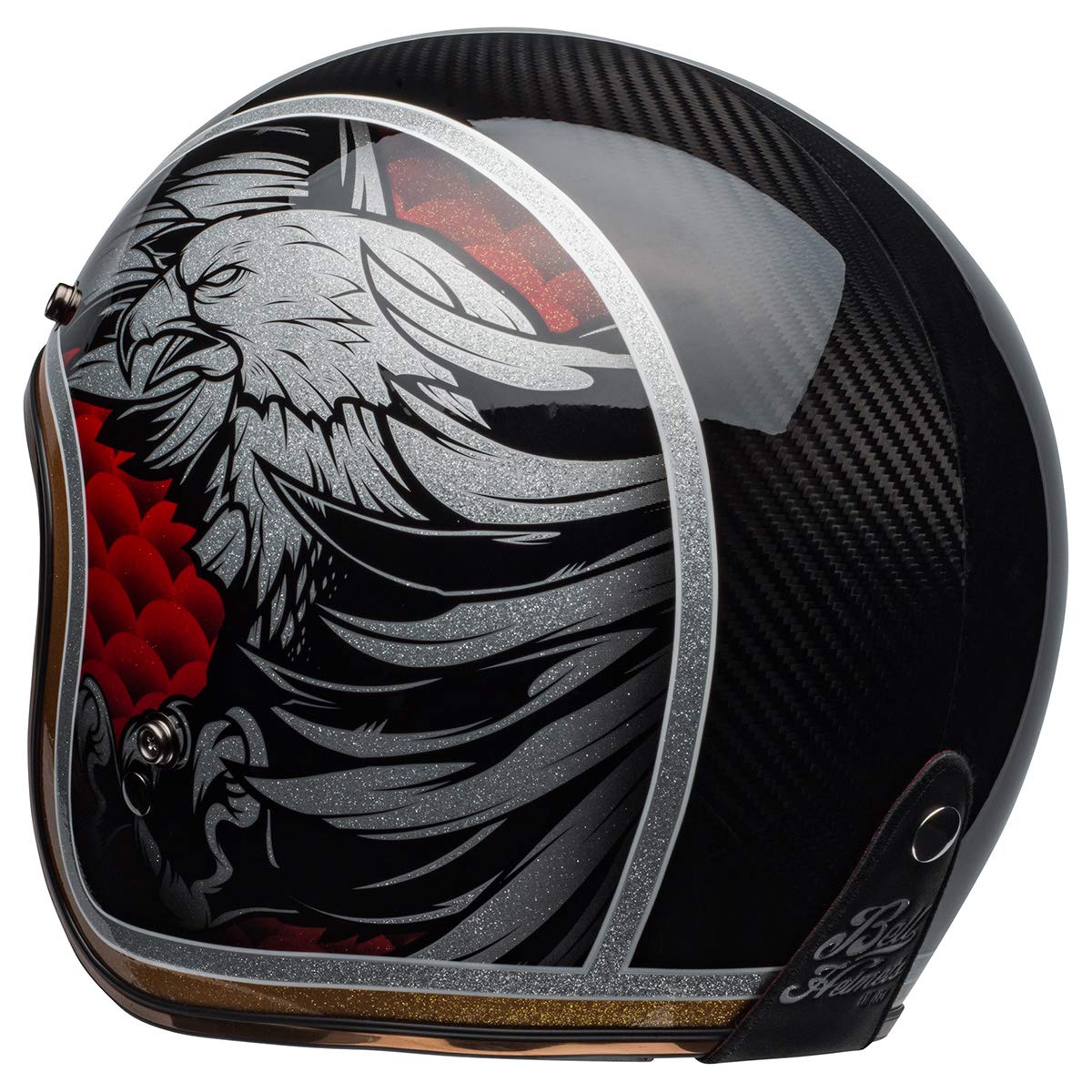 Bell Custom 500 Carbon Osprey Gloss Black Culture Motorcycle Helmet Size XSmall Automotive