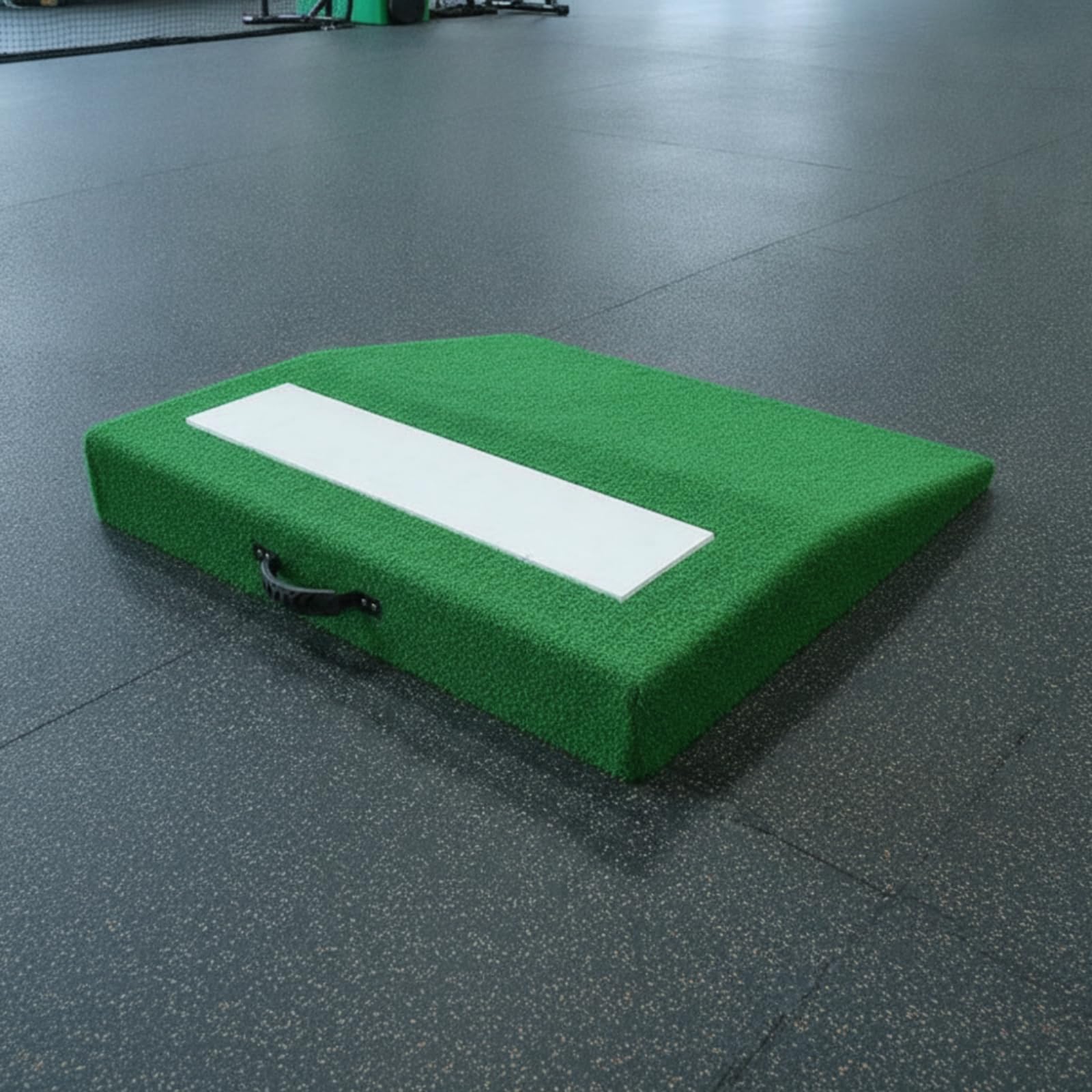 Montículo de Lanzamiento Portátil Mound de Béisbol para Lanzar con Placa Rectangular Superficie Tipo Césped Base EVA Transporte Fácil Adecuado para, Verde